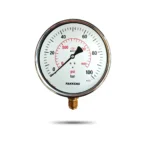 PAKKENS მანომეტრი Ø160 / 0-100bar / CL.1,6 , 1/2" , ქვედა მიერთებით - Image 2